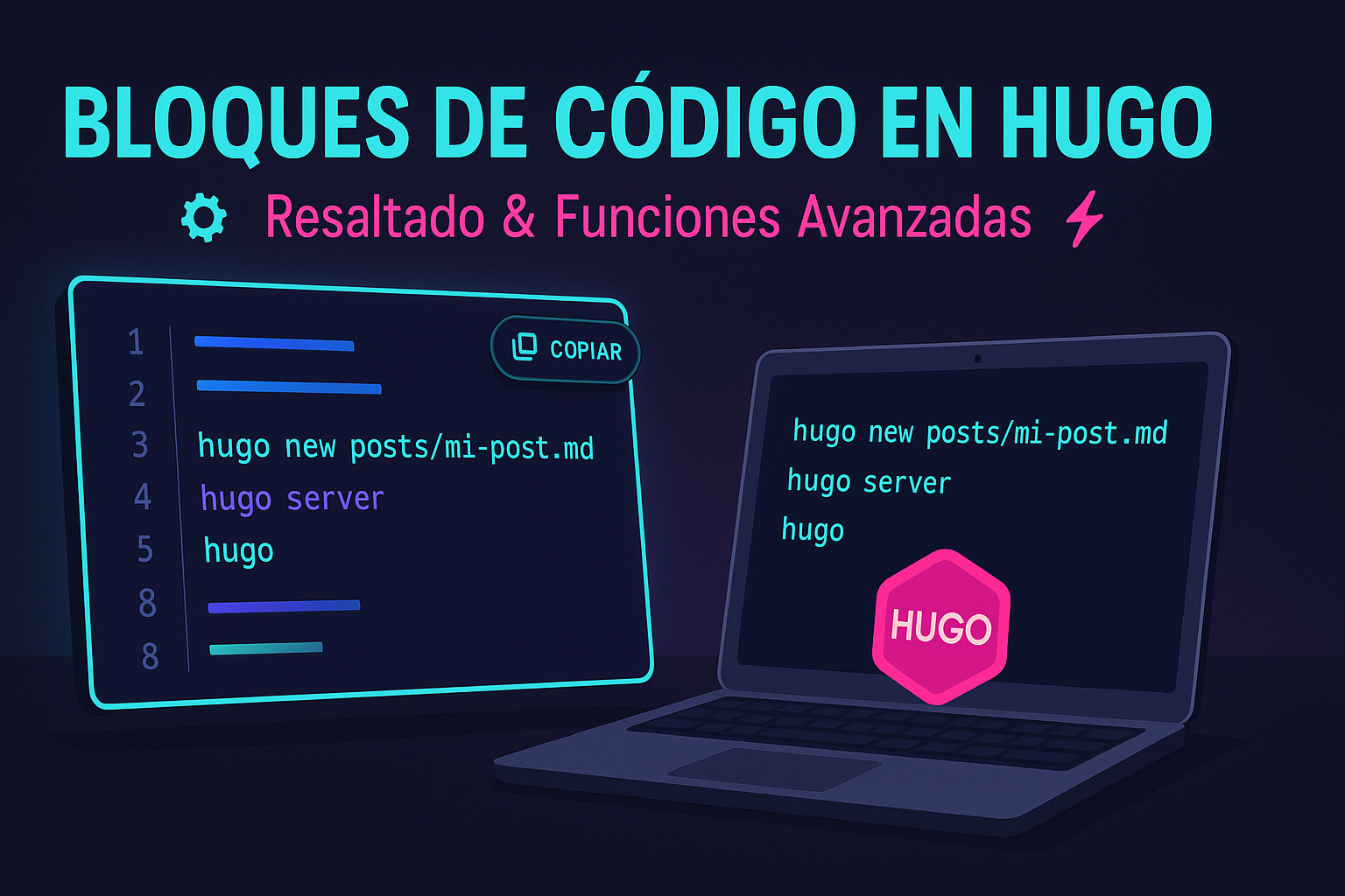 Imagen de Dominando los Bloques de Código en Hugo: Resaltado y Funciones Avanzadas