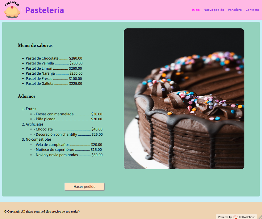 Imagen de Página web Pastelería
